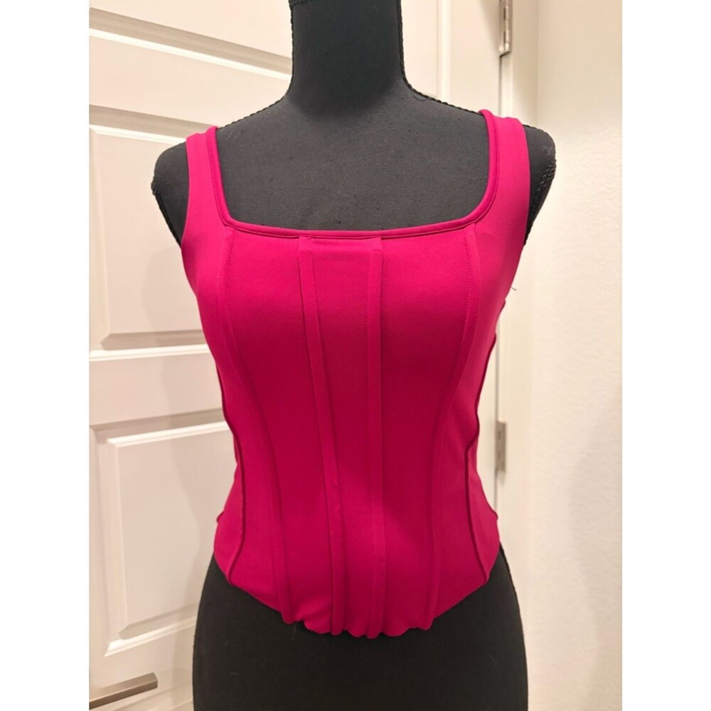 Express Bright Fuchsia Strapless Bodycon Top